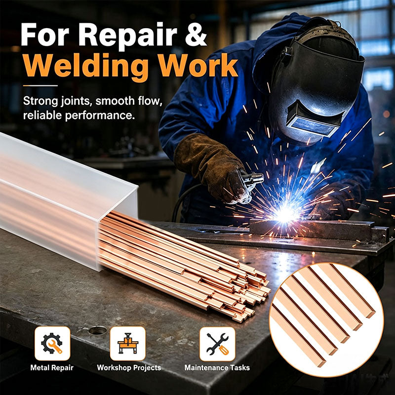 15% Silver Brazing Rods HVAC Kit, 20pcs 10" Flux Coated Copper Pipe Solder Rods for AC Refrigeration Plumbing DTB1