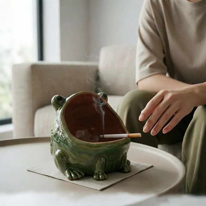 Cute Ceramic Frog Storage Bowl – Animal Figurine Key Candy Organizer, Home Desktop Decor