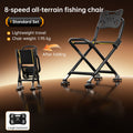 High Back Folding Fishing Chair, Adjustable Legs, Swivel Anti-Slip Feet, Portable Camping Stool for Outdoor, Hiking, Beach