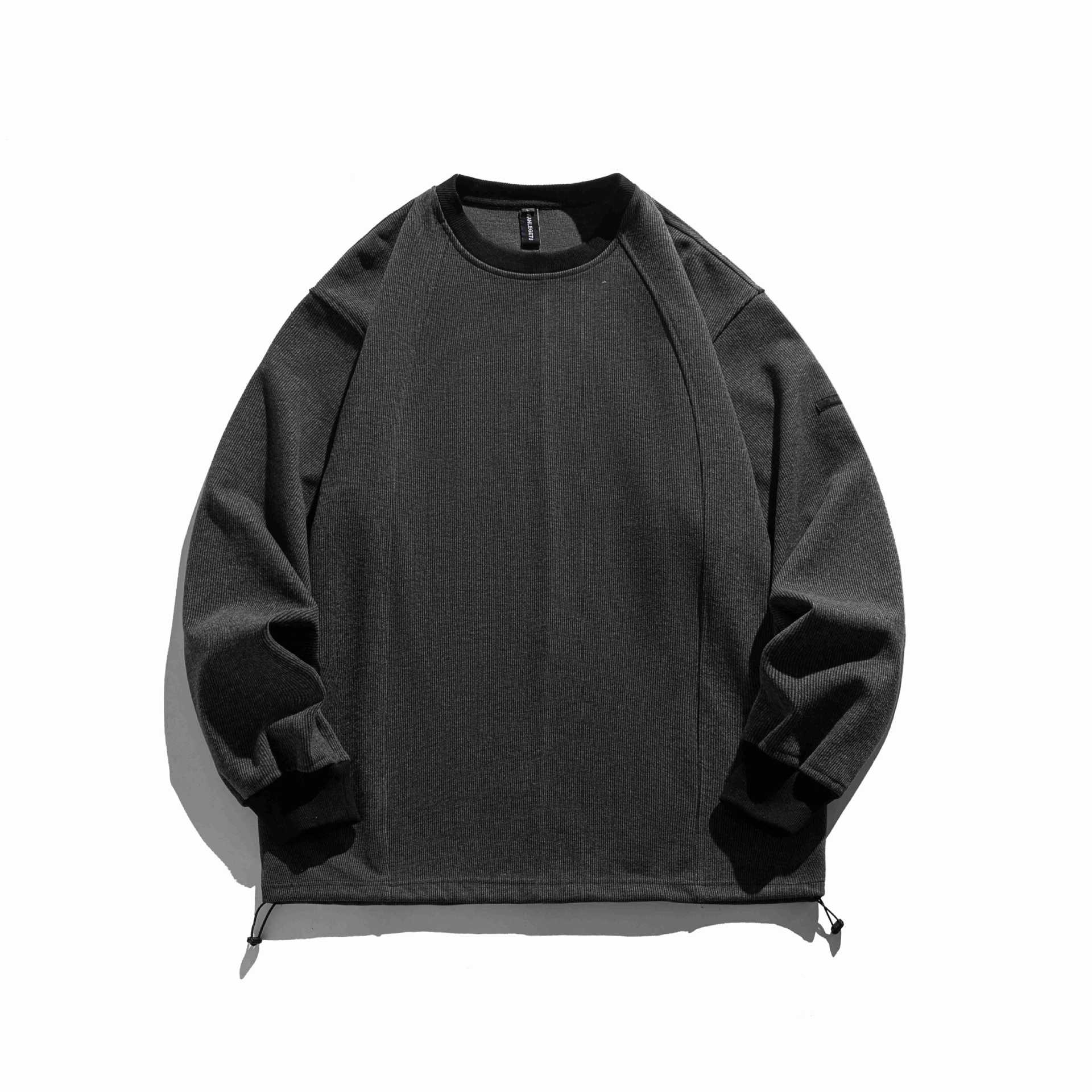 Striped Round Neck Sweater Unisex Loose Casual Pullover Top
