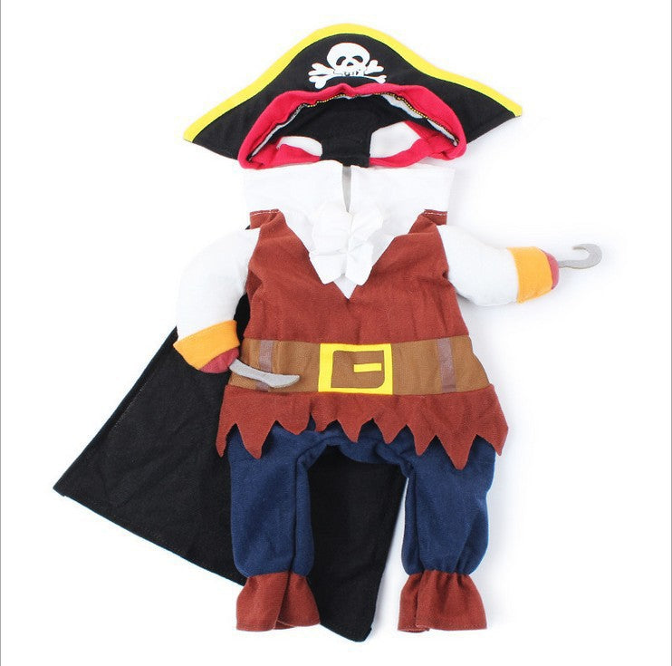 Pet Dog Pirate Costume Universal Two-Legged Pet Clothing Cute Pet Pirate Transforming Outfit