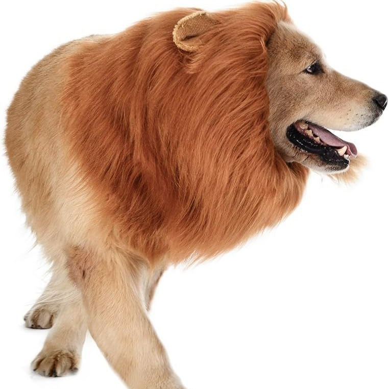 Fun Lion Head Mask with Ears for Pets - Animal Transformation Costume