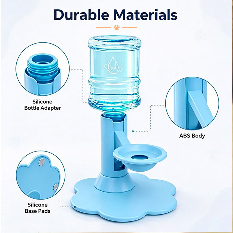 Gravity Cat Water Dispenser, No Electricity, Filter-Free, Adjustable Height Pet Fountain for Cats & Small Dogs