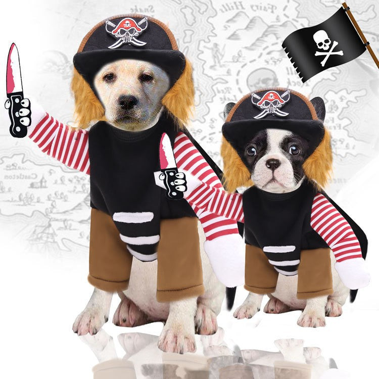 Pet Dog Clothes Cat Accessories Horse Riding Costume Santa Claus Dog Outfit Funny Cat Halloween Costume Transformation Wear