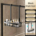 Hanging Bathroom Organizer for Glass Doors, 2-Tier Over-the-Door Storage Shelf, No Drill, Rust-Resistant Toiletries Rack