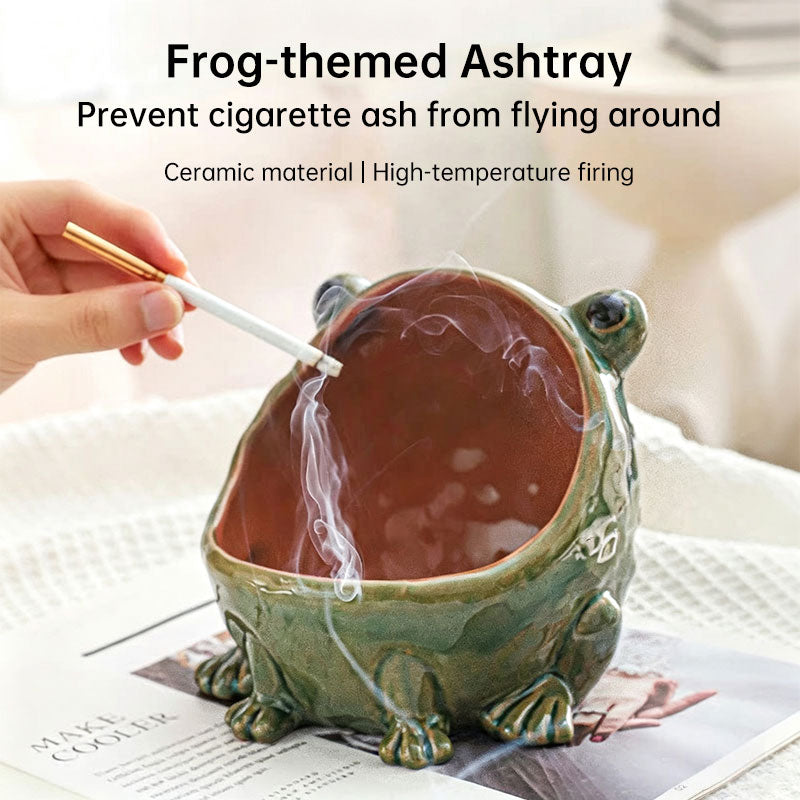 Cute Ceramic Frog Storage Bowl – Animal Figurine Key Candy Organizer, Home Desktop Decor