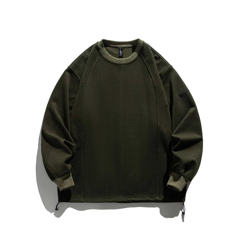Striped Round Neck Sweater Unisex Loose Casual Pullover Top