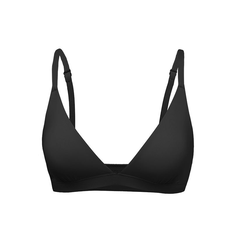Skim Fine Strap Triangular Cup No Pad Backless Women's Bra Small Bust Non-Empty Cup Deep
