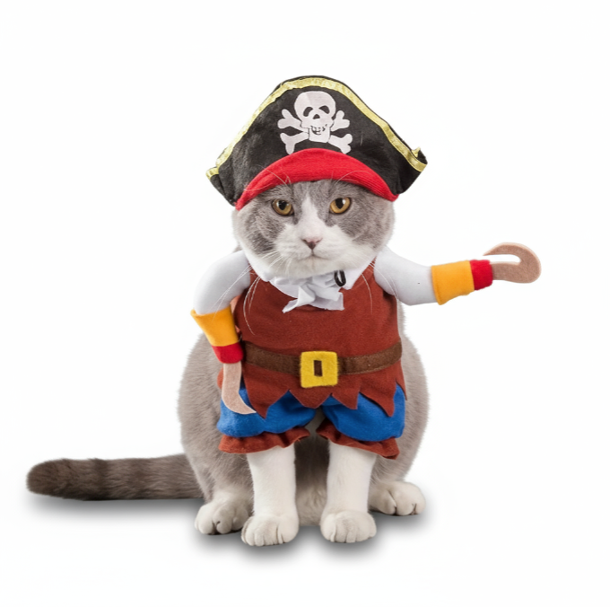 Pet Dog Pirate Costume Universal Two-Legged Pet Clothing Cute Pet Pirate Transforming Outfit