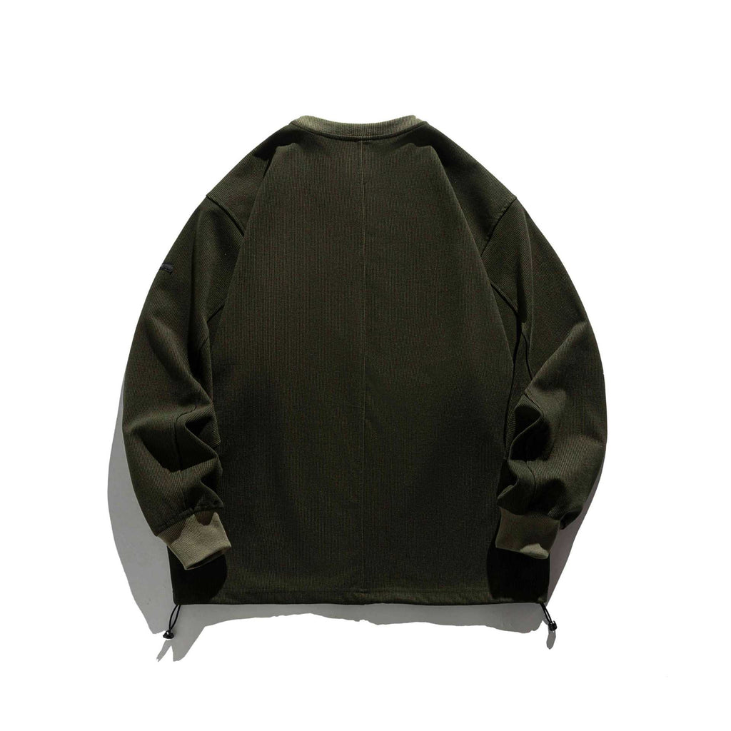Striped Round Neck Sweater Unisex Loose Casual Pullover Top