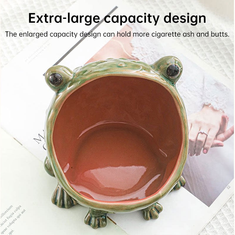 Cute Ceramic Frog Storage Bowl – Animal Figurine Key Candy Organizer, Home Desktop Decor
