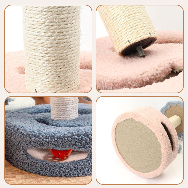 Sunflower Cat Tree – Small Cat Climbing Tower with Scratch Posts & Ball Toy