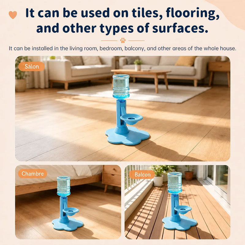 Gravity Cat Water Dispenser, No Electricity, Filter-Free, Adjustable Height Pet Fountain for Cats & Small Dogs