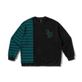 Casual Letter Embroidery Stripe Color Block Loose Hooded Sweatshirt