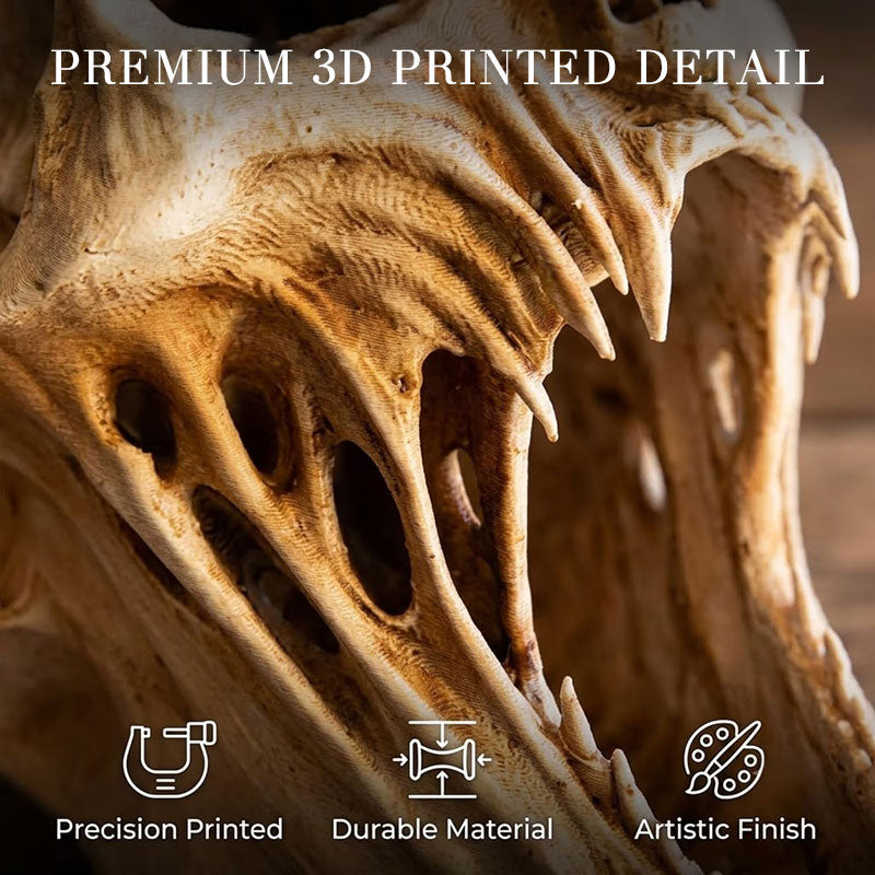 Gothic 3D Demon Skull Sculpture, Horror Skull Decor, Halloween Tabletop Figurine, Dark Gothic Home or Bar Decoration