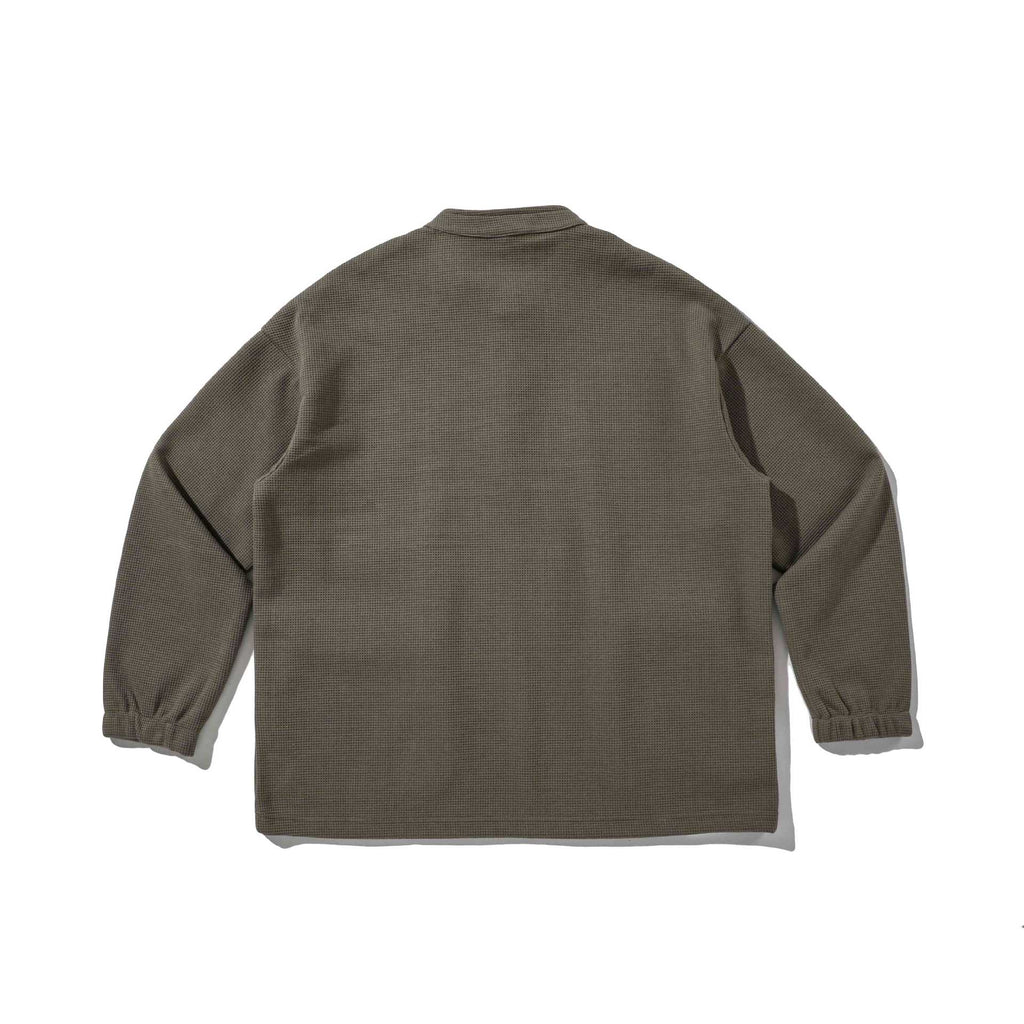 Waffle Knit Henley Neck Loose Casual Oversized Hoodie for Men and Women